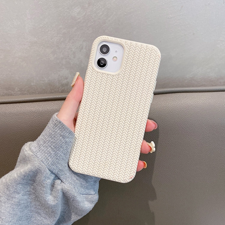 For iPhone 12 Herringbone Texture Silicone Protective Case