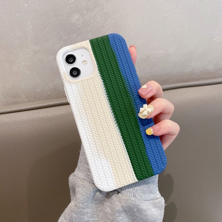 For iPhone 12 Herringbone Texture Silicone Protective Case
