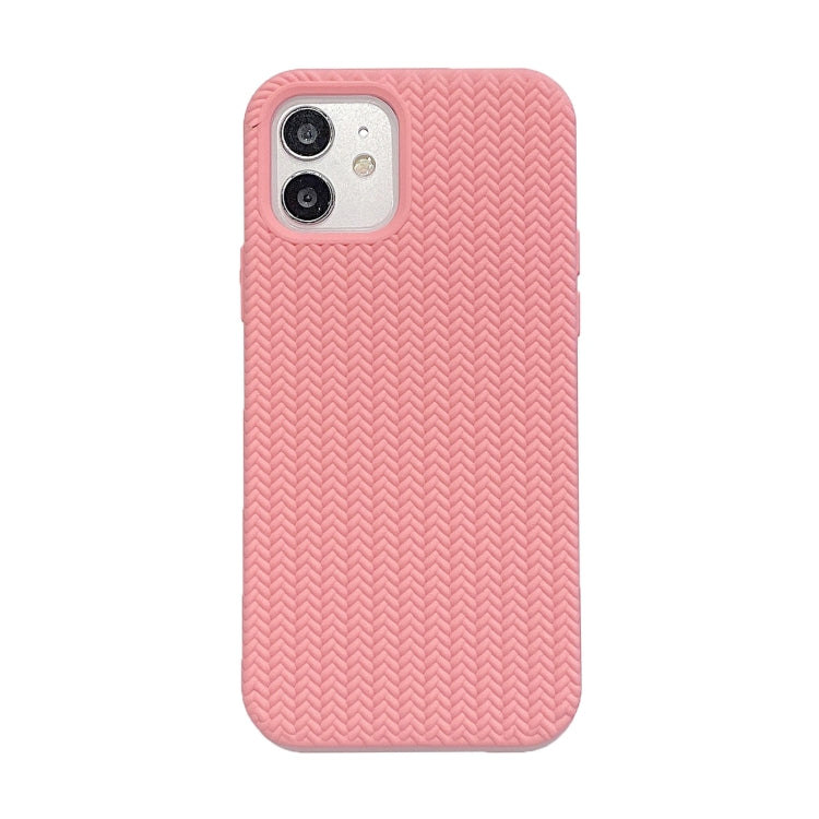 For iPhone 12 Pro Herringbone Texture Silicone Protective Case