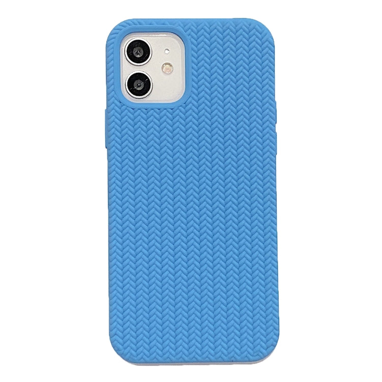 For iPhone 12 Pro Herringbone Texture Silicone Protective Case