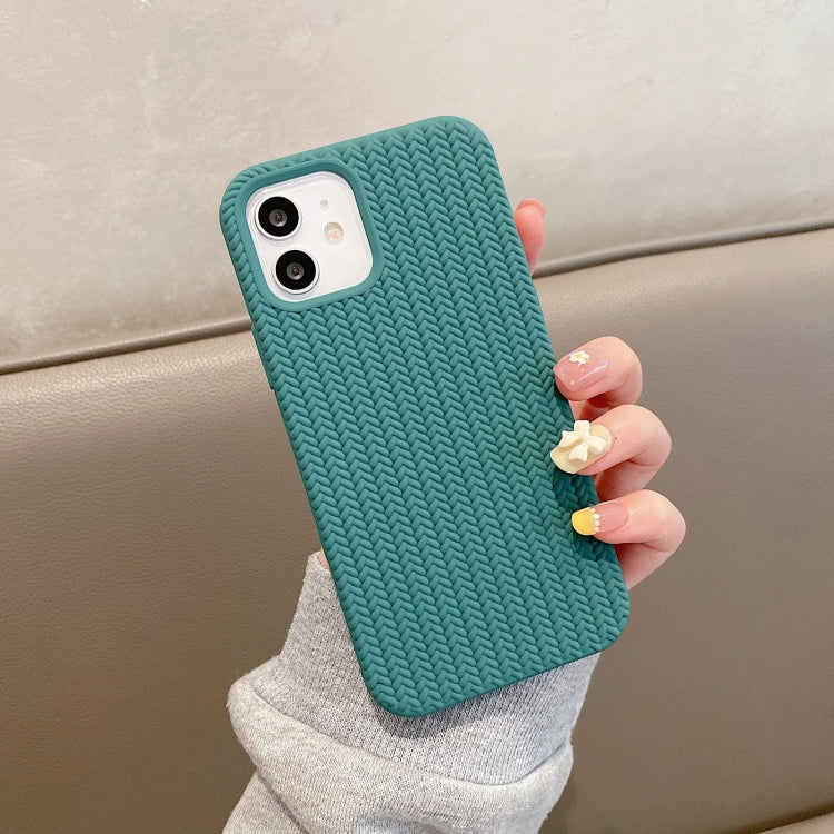 For iPhone 12 Pro Herringbone Texture Silicone Protective Case