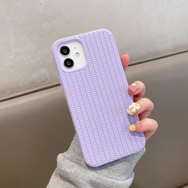 For iPhone 12 Pro Herringbone Texture Silicone Protective Case