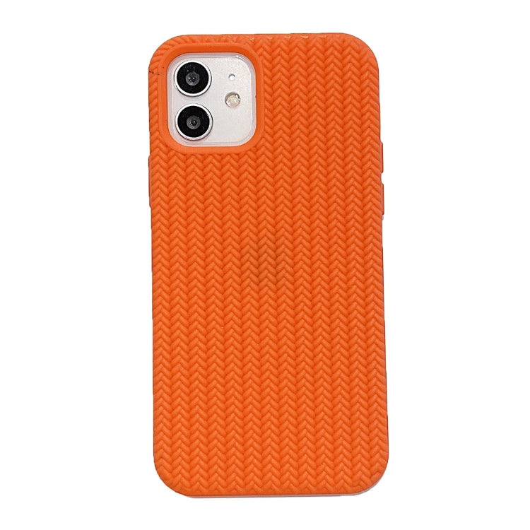 For iPhone 12 Pro Max Herringbone Texture Silicone Protective Case