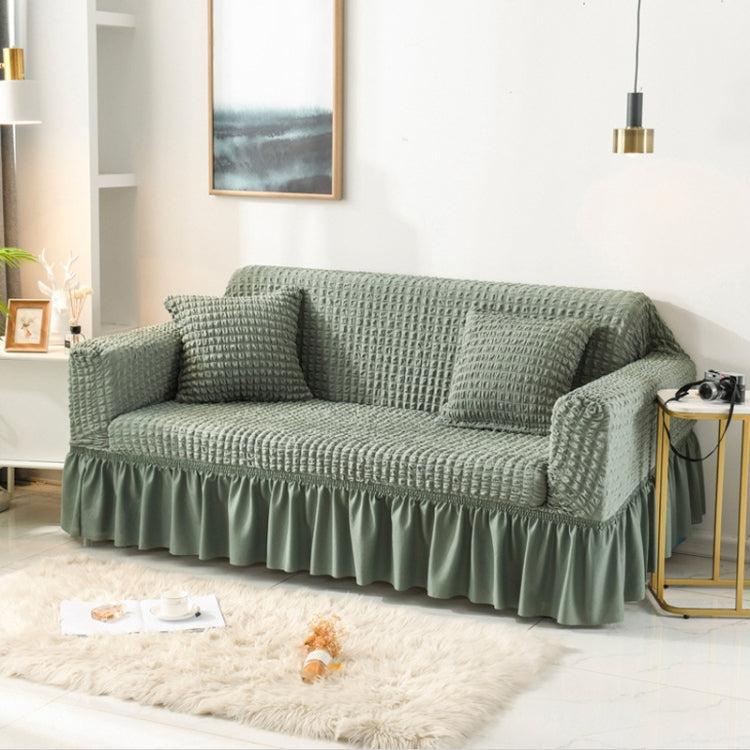 Living Room Stretch Full Coverage Skirt Style Sofa Cover, Size: Double M 145-185cm