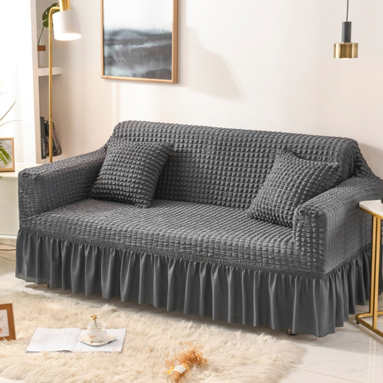 Living Room Stretch Full Coverage Skirt Style Sofa Cover, Size: Double M 145-185cm