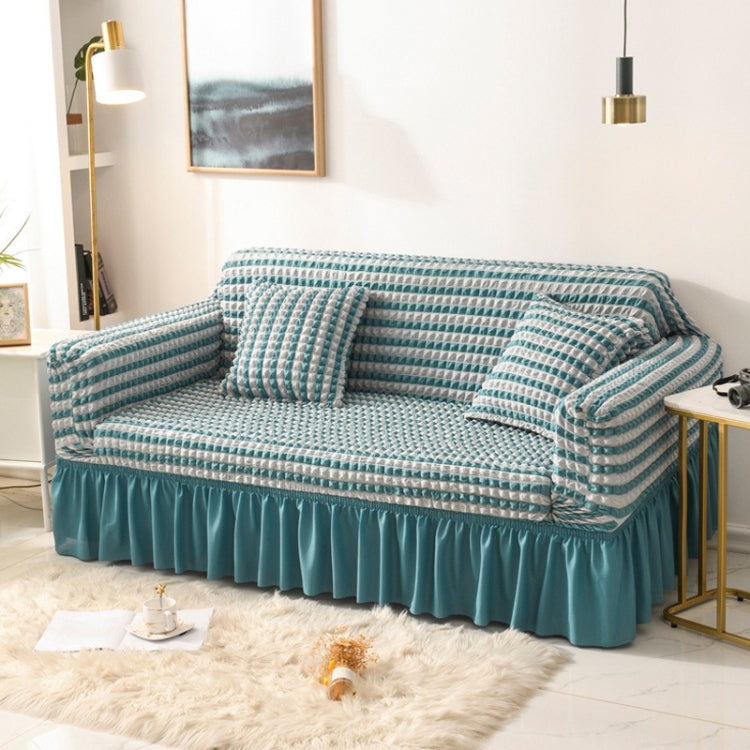 Living Room Stretch Full Coverage Skirt Style Sofa Cover, Size: Double M 145-185cm