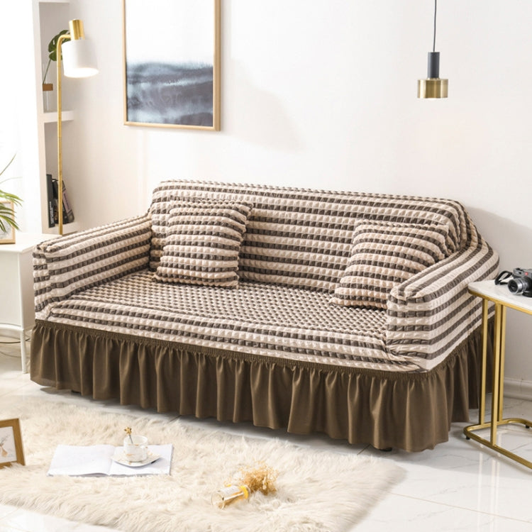 Living Room Stretch Full Coverage Skirt Style Sofa Cover, Size: Double M 145-185cm