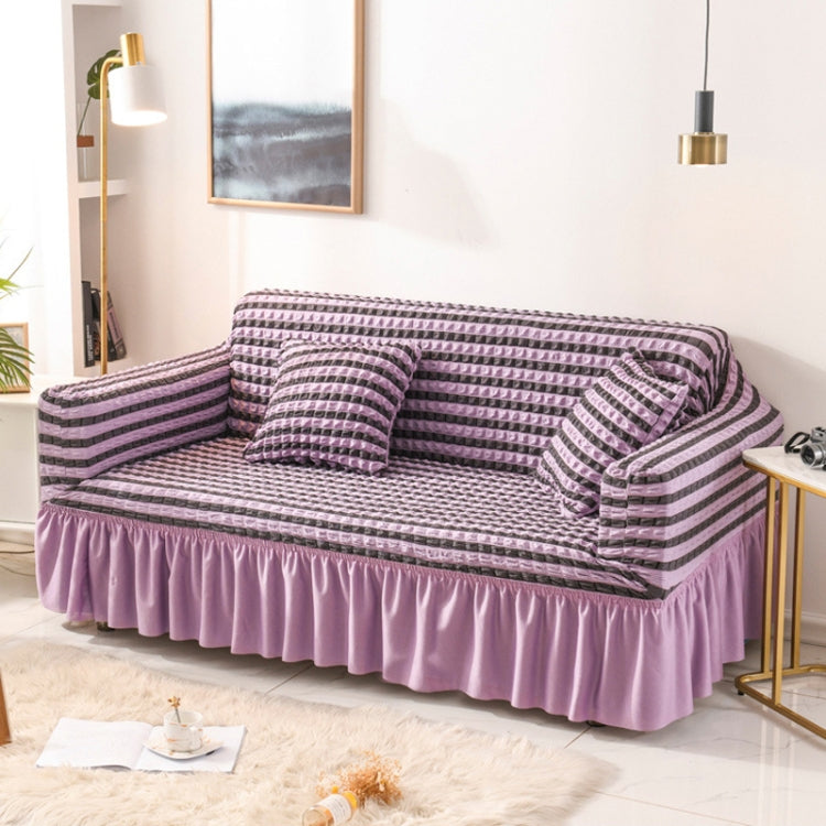 Living Room Stretch Full Coverage Skirt Style Sofa Cover, Size: Double M 145-185cm