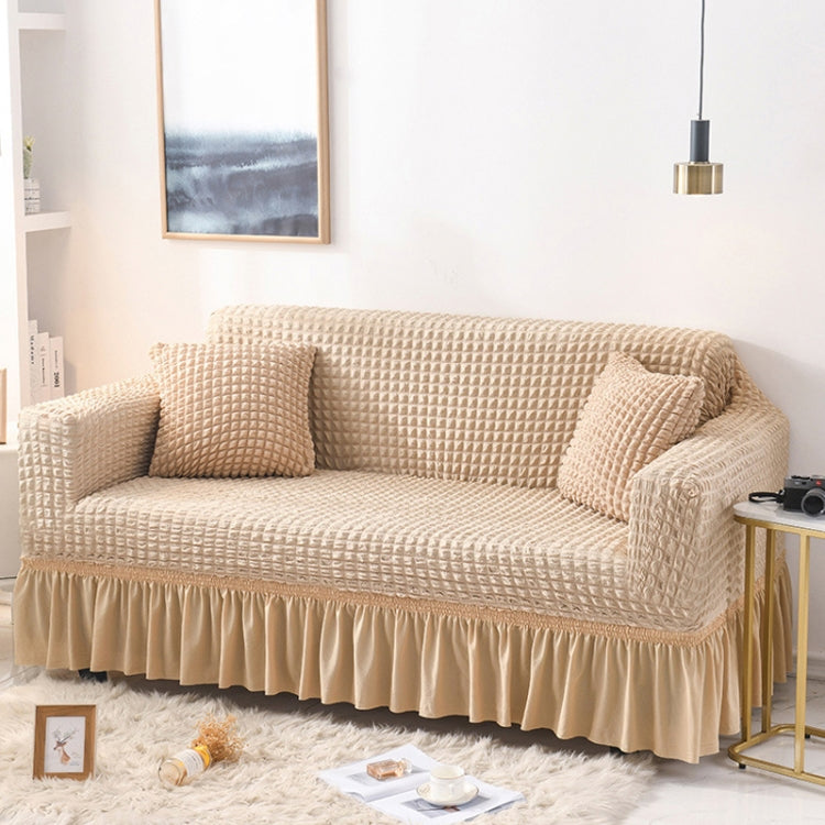 Living Room Stretch Full Coverage Skirt Style Sofa Cover, Size: Double M 145-185cm