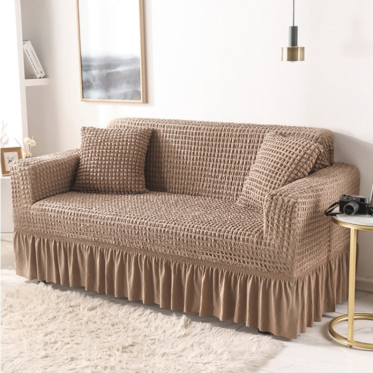 Living Room Stretch Full Coverage Skirt Style Sofa Cover, Size: Double M 145-185cm