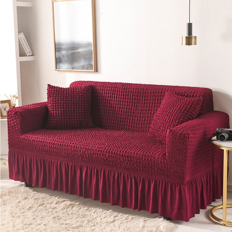 Living Room Stretch Full Coverage Skirt Style Sofa Cover, Size: Double M 145-185cm
