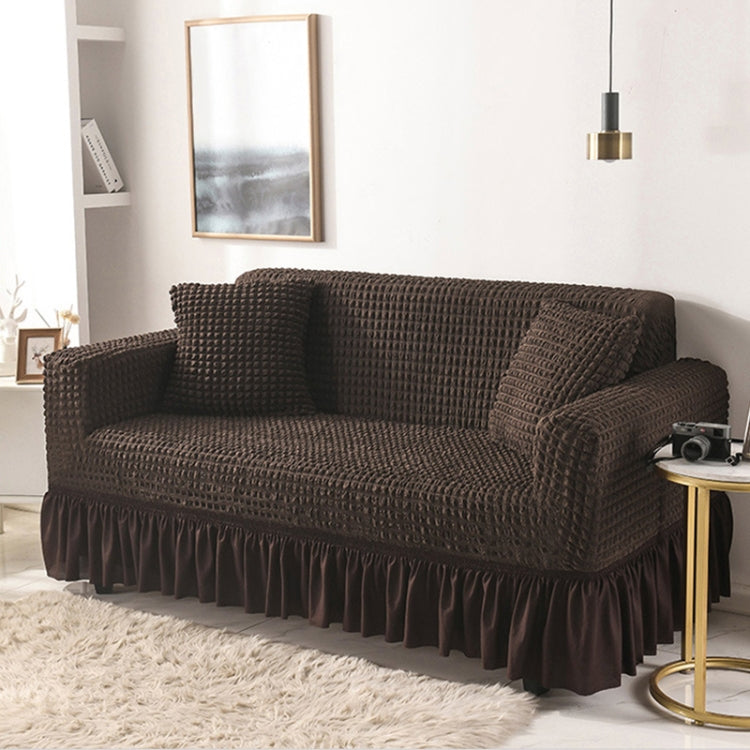 Living Room Stretch Full Coverage Skirt Style Sofa Cover, Size: Double M 145-185cm