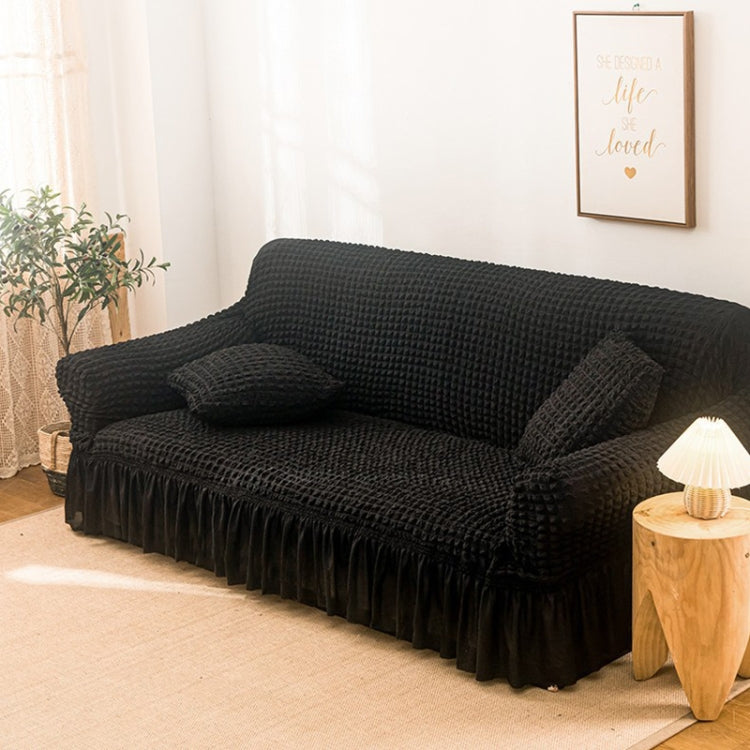 Living Room Stretch Full Coverage Skirt Style Sofa Cover, Size: Double M 145-185cm