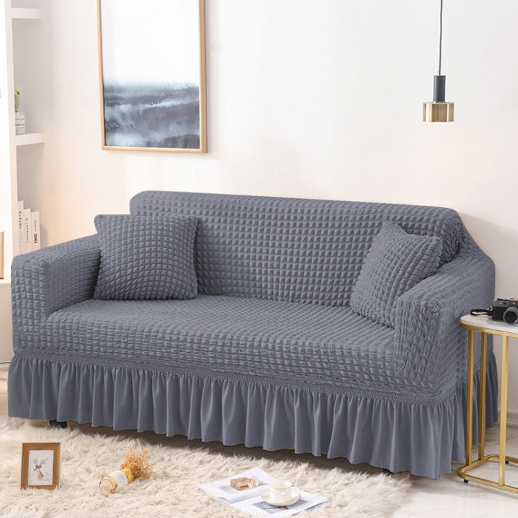 Living Room Stretch Full Coverage Skirt Style Sofa Cover, Size: Double M 145-185cm