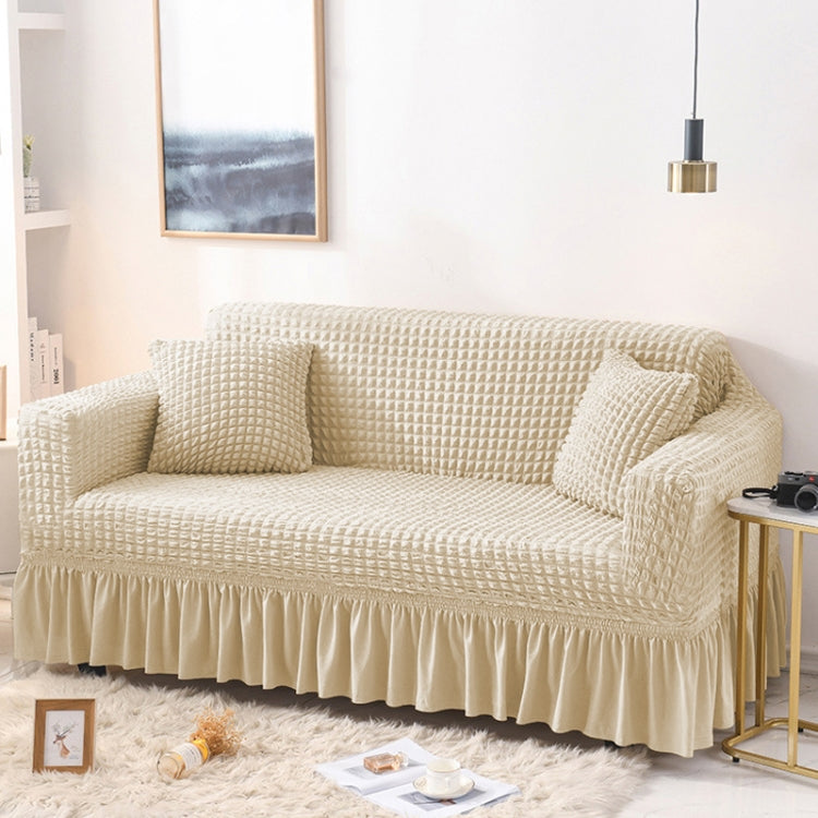 Living Room Stretch Full Coverage Skirt Style Sofa Cover, Size: Double M 145-185cm