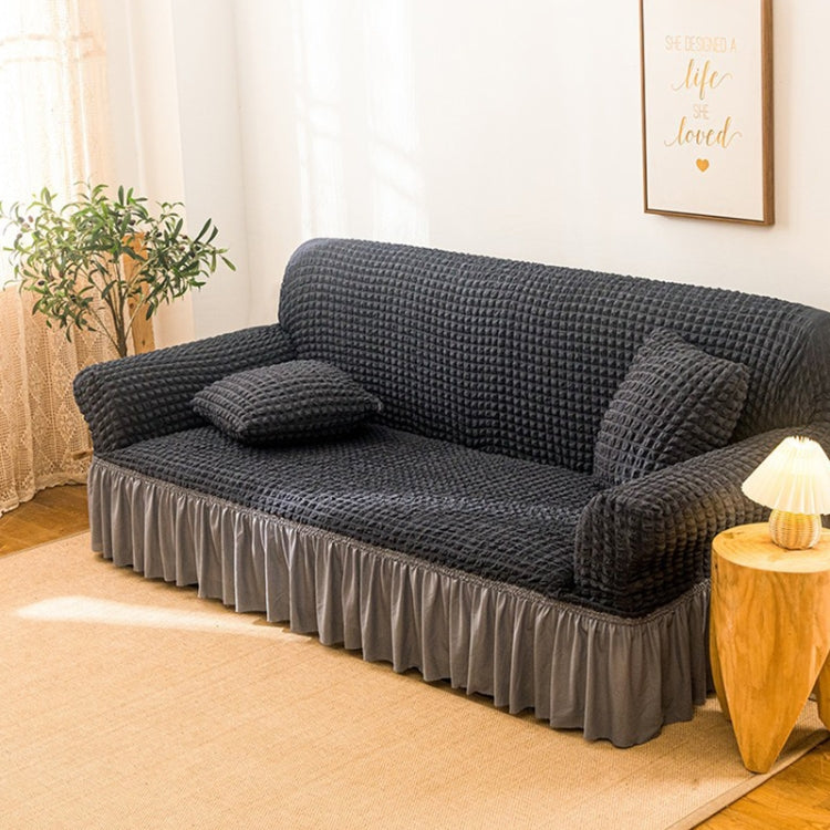 Living Room Stretch Full Coverage Skirt Style Sofa Cover, Size: Double M 145-185cm