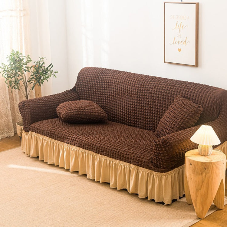 Living Room Stretch Full Coverage Skirt Style Sofa Cover, Size: Double M 145-185cm