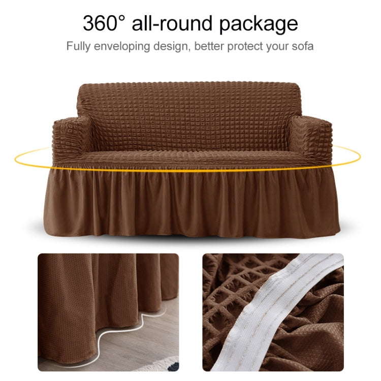 Living Room Stretch Full Coverage Skirt Style Sofa Cover, Size: Double M 145-185cm