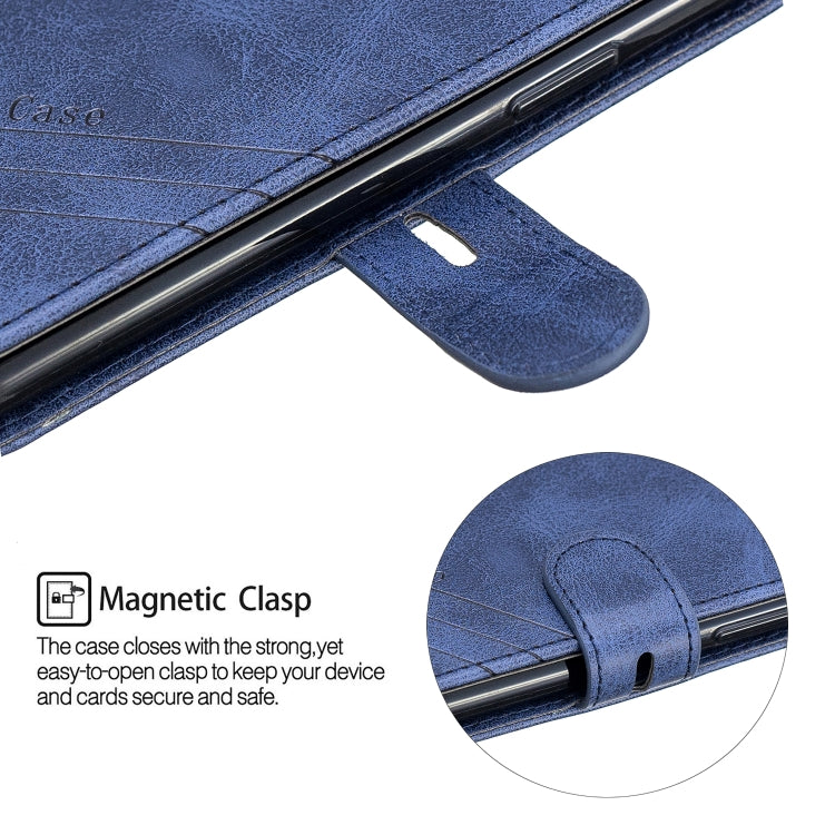 For iPhone 13 Stitching Style 2-Color Cow Texture Horizontal Flip PU Leather Case with Holder & Card Slot & Lanyard
