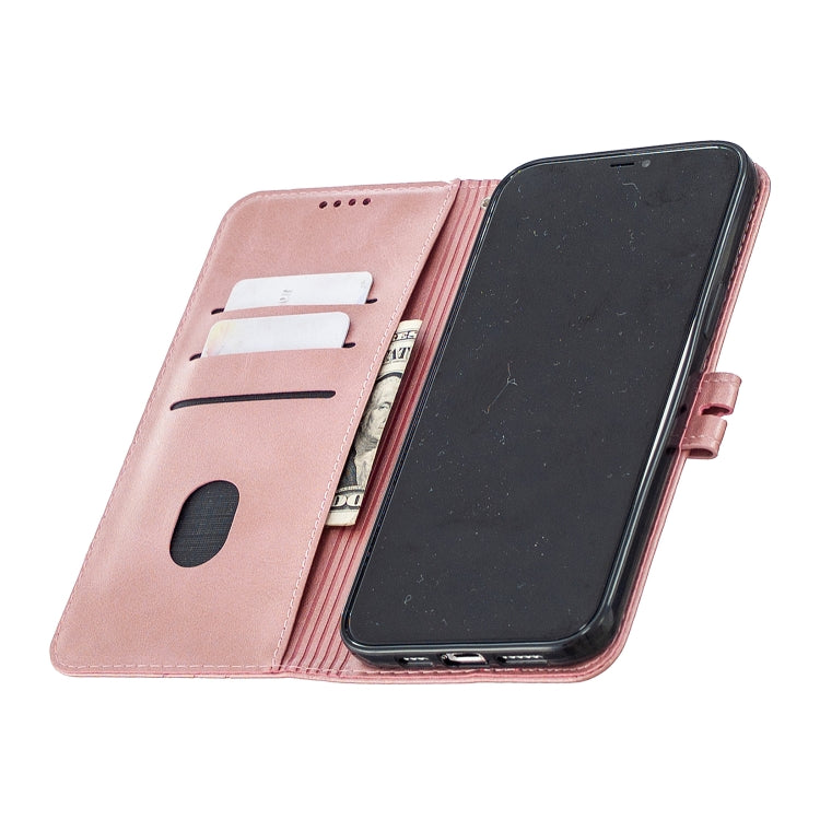 For iPhone 13 Stitching Style 2-Color Cow Texture Horizontal Flip PU Leather Case with Holder & Card Slot & Lanyard