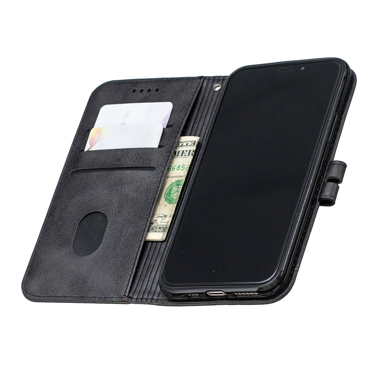For iPhone 13 mini Stitching Style 2-Color Cow Texture Horizontal Flip PU Leather Case with Holder & Card Slot & Lanyard