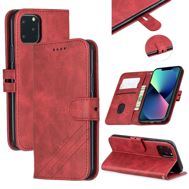 For iPhone 13 mini Stitching Style 2-Color Cow Texture Horizontal Flip PU Leather Case with Holder & Card Slot & Lanyard
