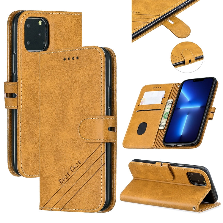 For iPhone 13 Pro Stitching Style 2-Color Cow Texture Horizontal Flip PU Leather Case with Holder & Card Slot & Lanyard