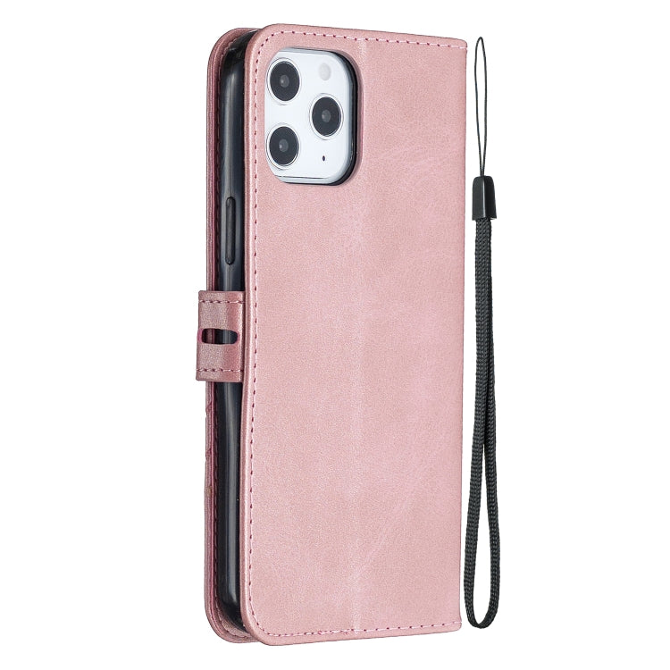 For iPhone 13 Pro Stitching Style 2-Color Cow Texture Horizontal Flip PU Leather Case with Holder & Card Slot & Lanyard