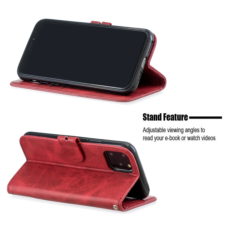 For iPhone 13 Pro Max Stitching Style 2-Color Cow Texture Horizontal Flip PU Leather Case with Holder & Card Slot & Lanyard