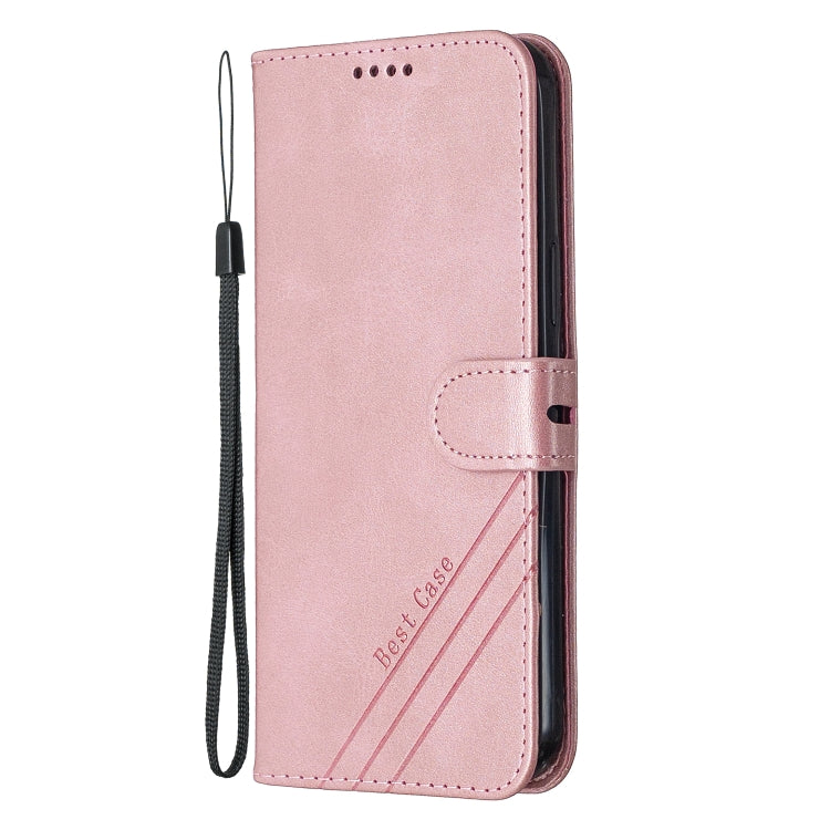 For iPhone 13 Pro Max Stitching Style 2-Color Cow Texture Horizontal Flip PU Leather Case with Holder & Card Slot & Lanyard