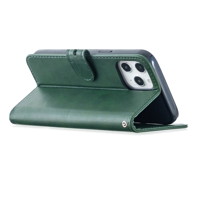 For iPhone 13 Pro Max Stitching Style 2-Color Cow Texture Horizontal Flip PU Leather Case with Holder & Card Slot & Lanyard