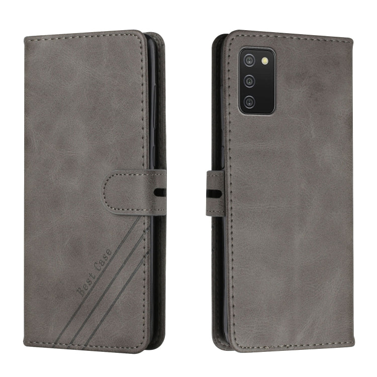 For Samsung Galaxy A03s Stitching Style 2-Color Cow Texture Horizontal Flip PU Leather Case with Holder & Card Slot & Lanyard