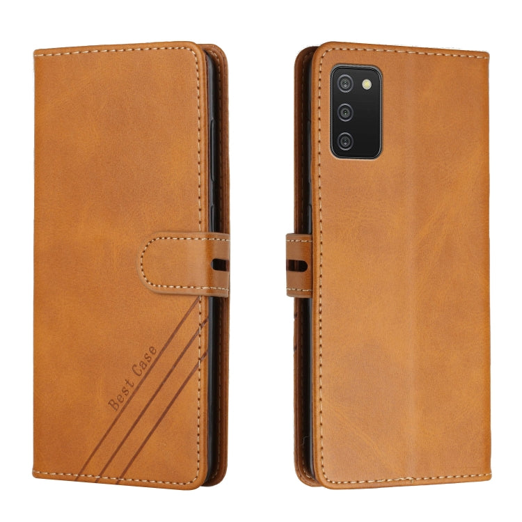 For Samsung Galaxy A03s Stitching Style 2-Color Cow Texture Horizontal Flip PU Leather Case with Holder & Card Slot & Lanyard