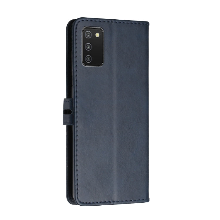 For Samsung Galaxy A03s Stitching Style 2-Color Cow Texture Horizontal Flip PU Leather Case with Holder & Card Slot & Lanyard