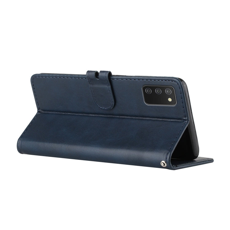 For Samsung Galaxy A03s Stitching Style 2-Color Cow Texture Horizontal Flip PU Leather Case with Holder & Card Slot & Lanyard
