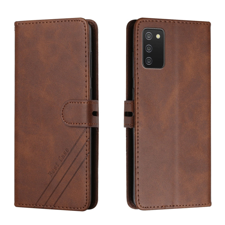 For Samsung Galaxy A03s Stitching Style 2-Color Cow Texture Horizontal Flip PU Leather Case with Holder & Card Slot & Lanyard