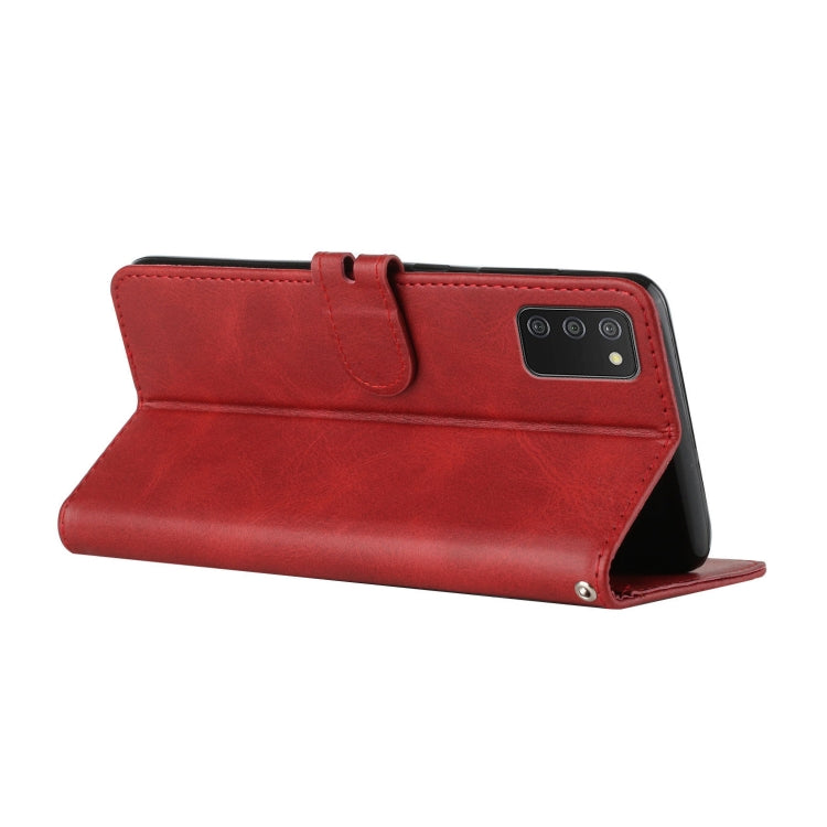 For Samsung Galaxy A03s Stitching Style 2-Color Cow Texture Horizontal Flip PU Leather Case with Holder & Card Slot & Lanyard