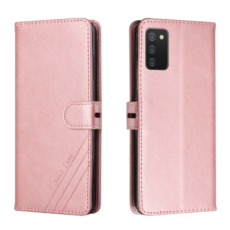 For Samsung Galaxy A03s Stitching Style 2-Color Cow Texture Horizontal Flip PU Leather Case with Holder & Card Slot & Lanyard