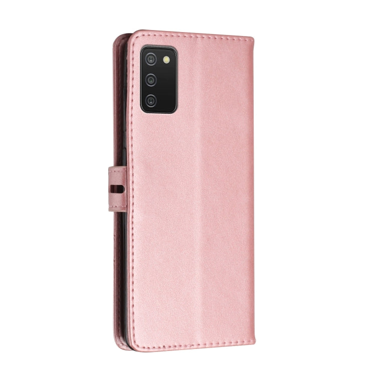 For Samsung Galaxy A03s Stitching Style 2-Color Cow Texture Horizontal Flip PU Leather Case with Holder & Card Slot & Lanyard