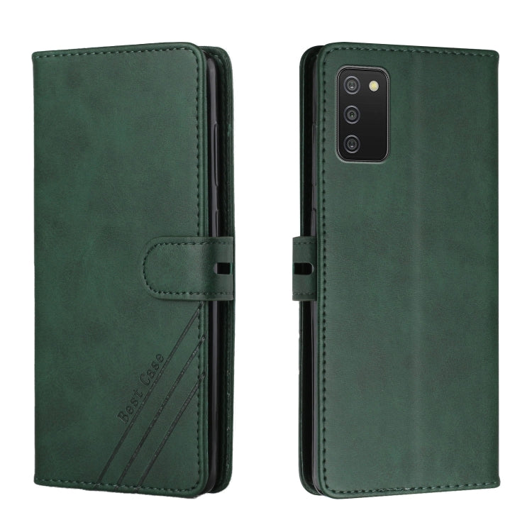For Samsung Galaxy A03s Stitching Style 2-Color Cow Texture Horizontal Flip PU Leather Case with Holder & Card Slot & Lanyard