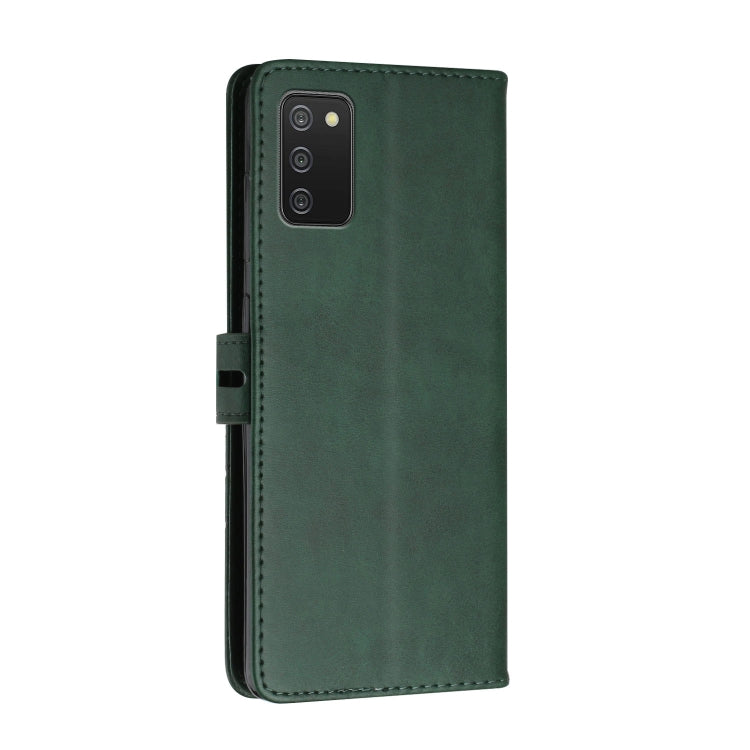 For Samsung Galaxy A03s Stitching Style 2-Color Cow Texture Horizontal Flip PU Leather Case with Holder & Card Slot & Lanyard