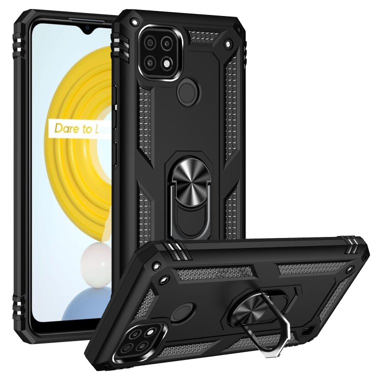 For OPPO Realme C21 Shockproof TPU + PC Protective Case with 360 Degree Rotating Holder
