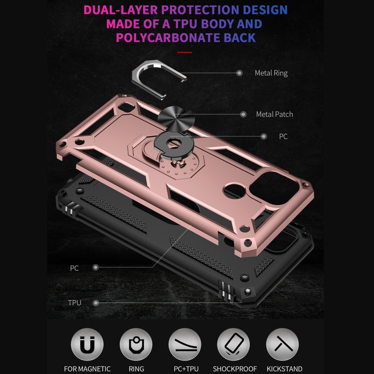 For OPPO Realme C21 Shockproof TPU + PC Protective Case with 360 Degree Rotating Holder