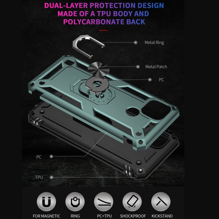 For OPPO Realme C21 Shockproof TPU + PC Protective Case with 360 Degree Rotating Holder