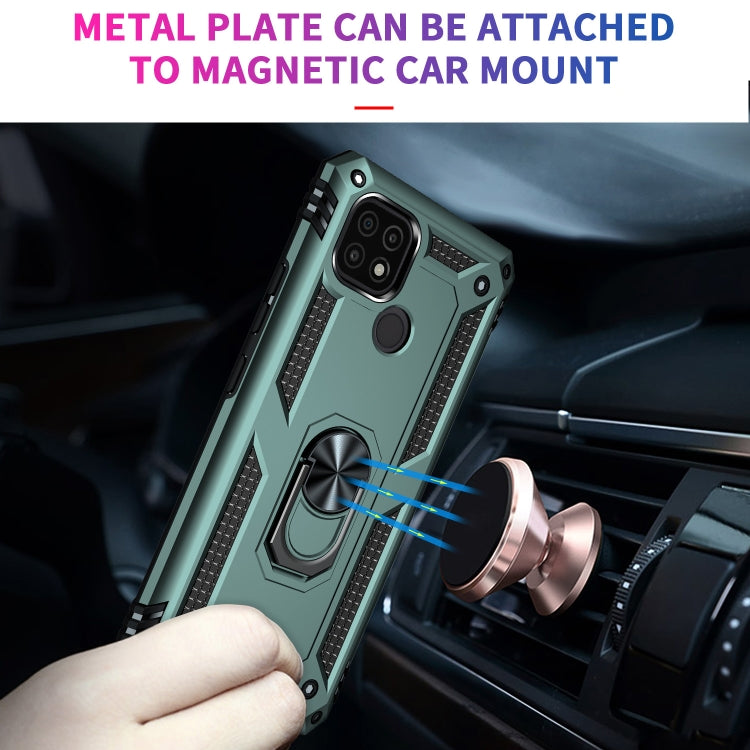 For OPPO Realme C21 Shockproof TPU + PC Protective Case with 360 Degree Rotating Holder