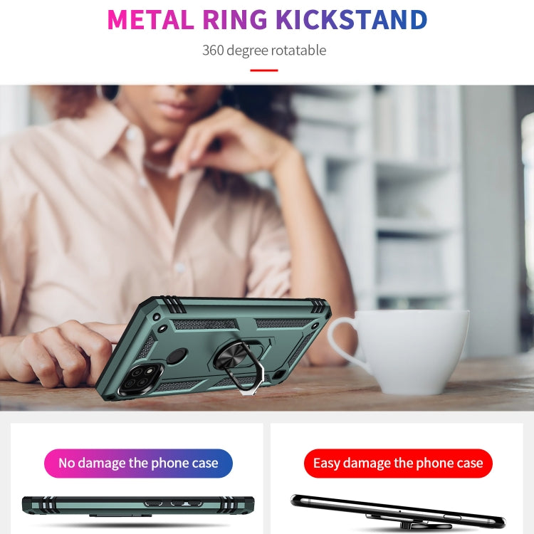 For OPPO Realme C21 Shockproof TPU + PC Protective Case with 360 Degree Rotating Holder