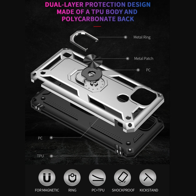 For OPPO Realme C21 Shockproof TPU + PC Protective Case with 360 Degree Rotating Holder