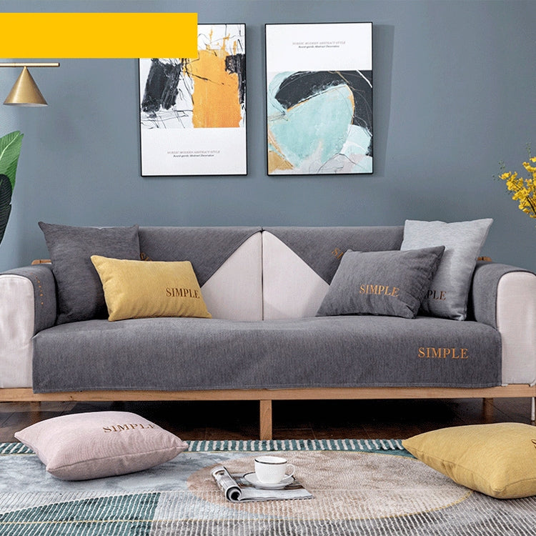 Four Seasons Universal Simple Chenille Non-slip Sofa Cover, Size:70x180cm