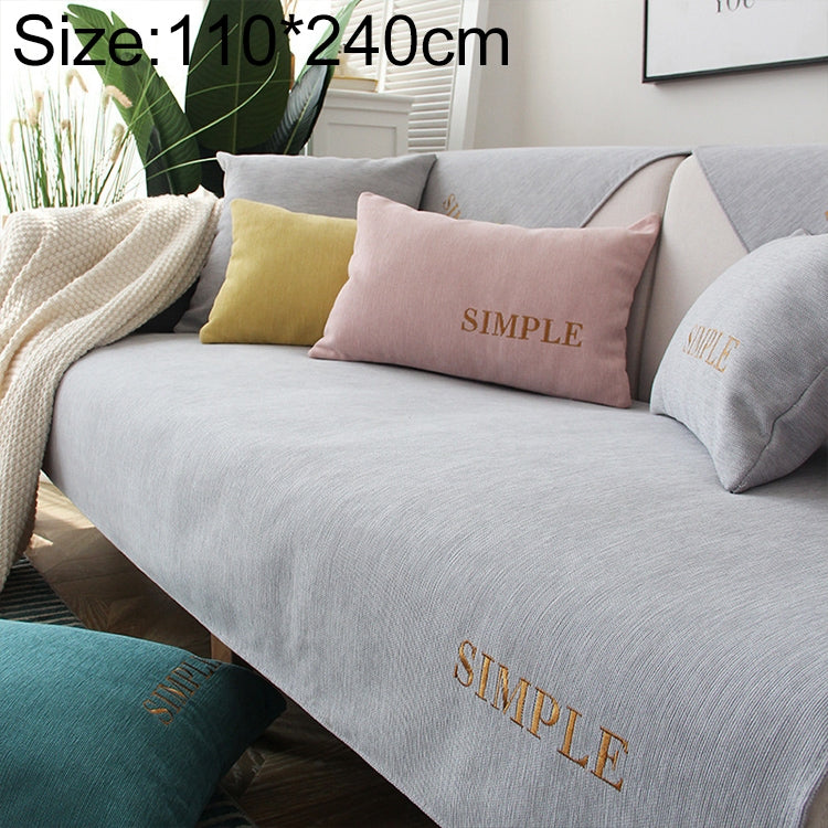 Four Seasons Universal Simple Chenille Non-slip Sofa Cover, Size:110x240cm