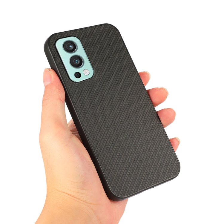 For OnePlus Nord 2 5G Carbon Fiber Skin PU + PC + TPU Shockprof Protective Case
